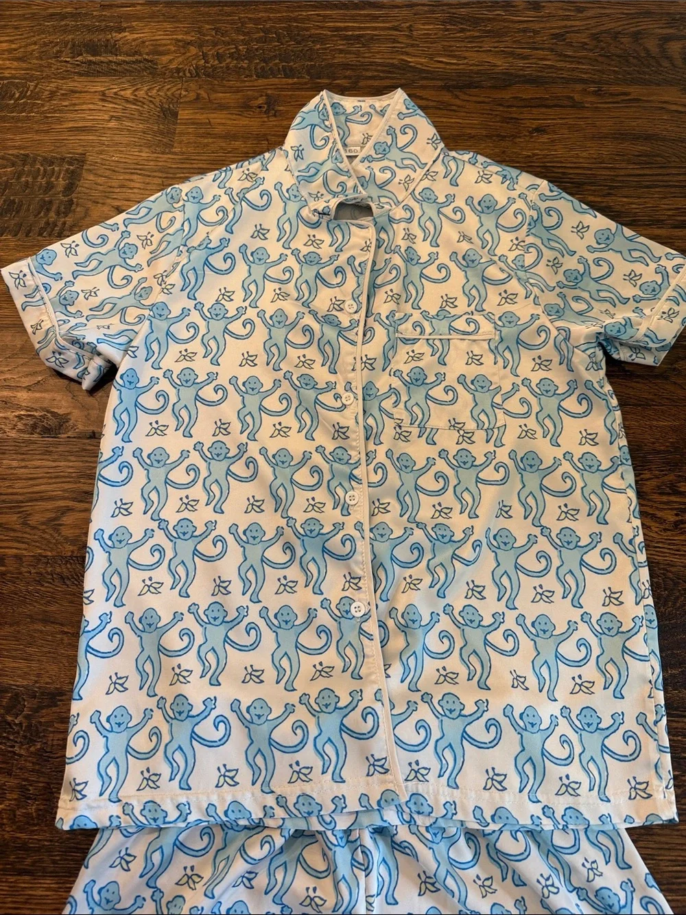 Girls Monkey Pajama Set